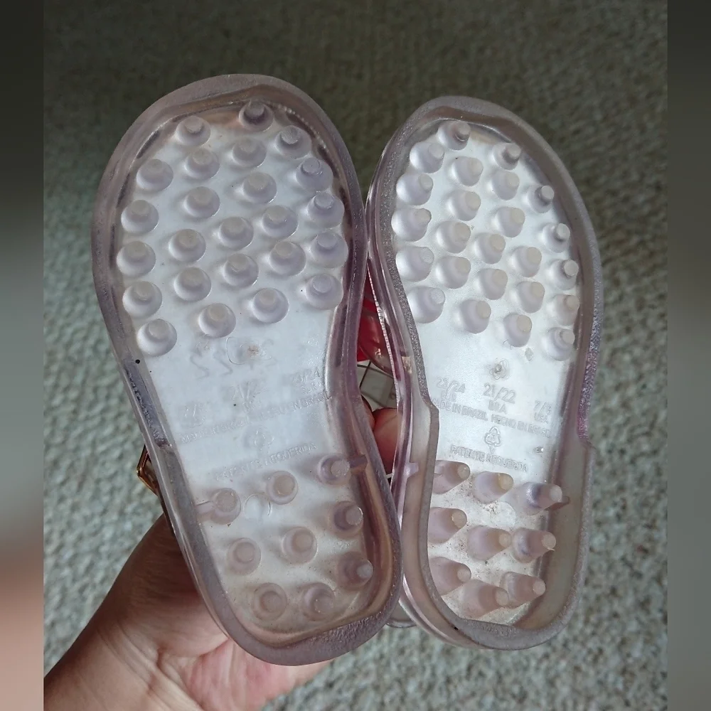 Mel By Melissa Toddler Clear Jelly Sandals Pink Leopard Bow Size 7